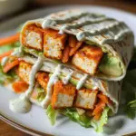 Buffalo Tofu Wrap with Easy Vegan Ranch