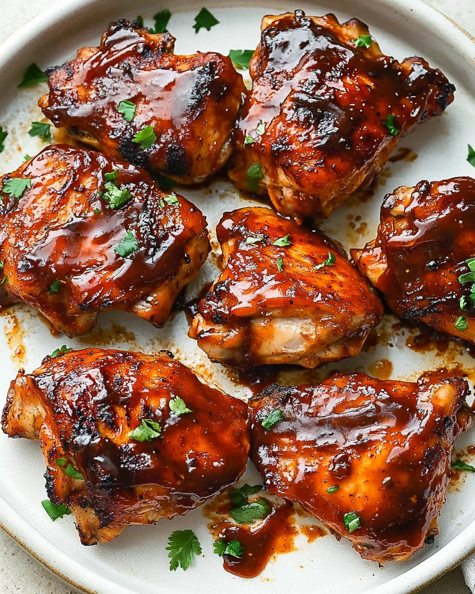 Caramelized BBQ Chicken Thighs in the Oven