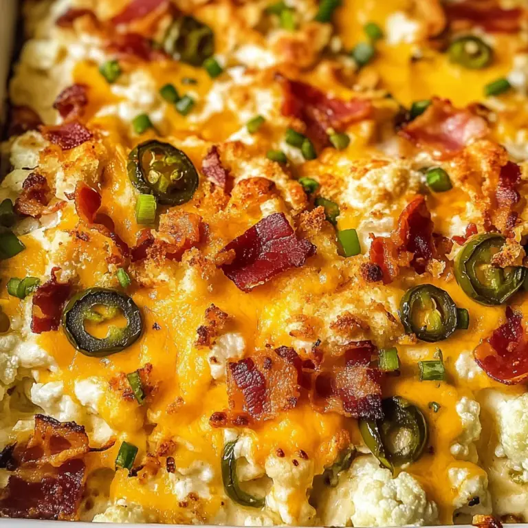 Cauliflower Jalapeno Popper Casserole