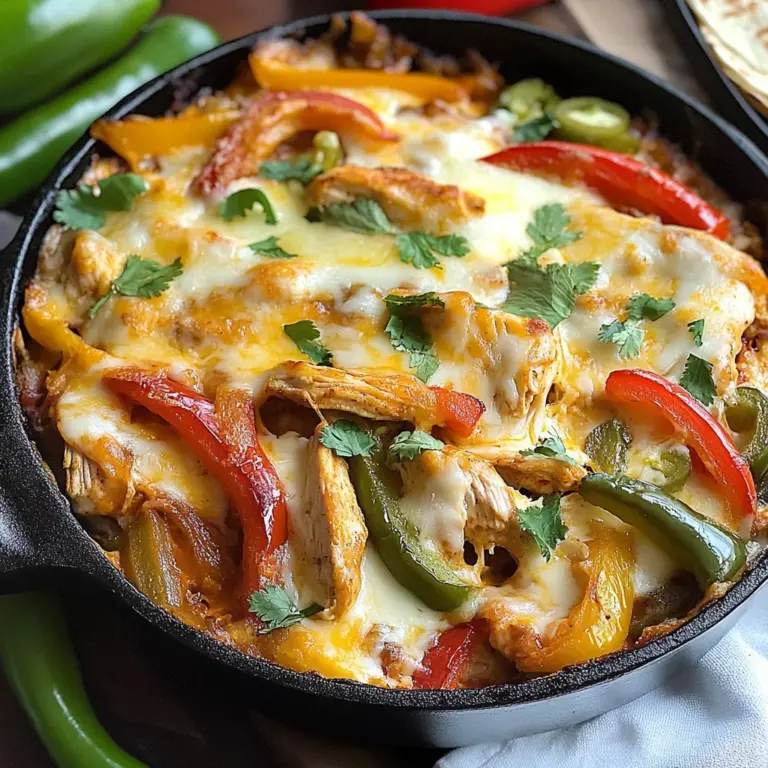 Chicken Fajitas Casserole (easy and cheesy!)