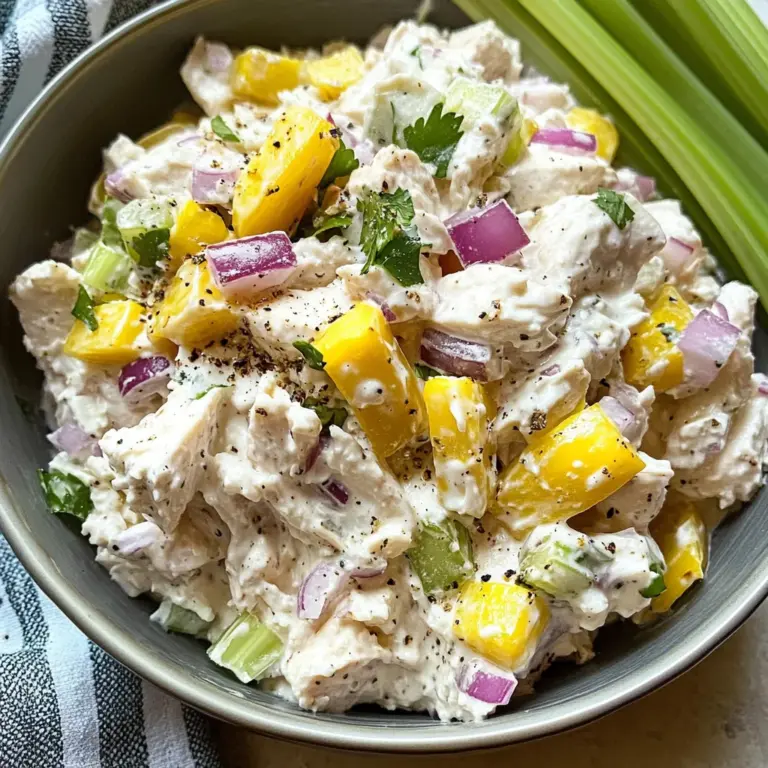Cottage Cheese Chicken Salad with Banana Peppers