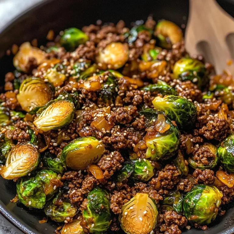 Ground Beef and Brussels Sprouts