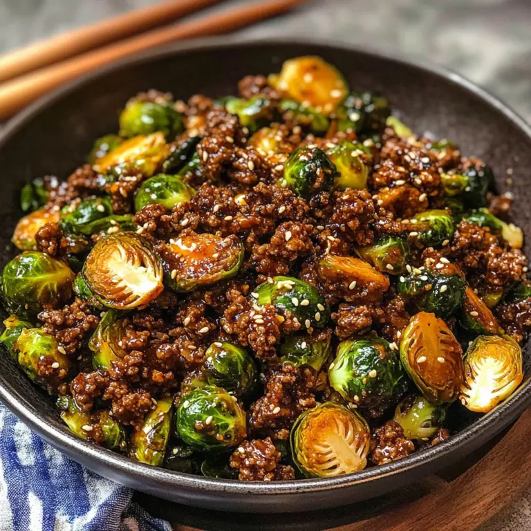 Ground Beef and Brussels Sprouts