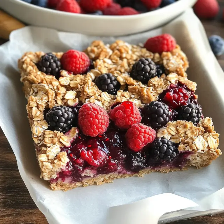 Healthy Berry Oatmeal Bars Breakfast