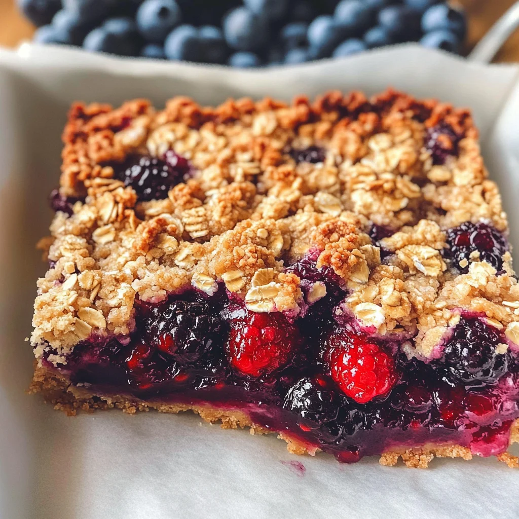 Healthy Berry Oatmeal Bars Breakfast