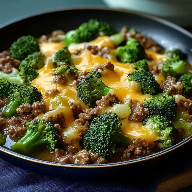Keto Hamburger Broccoli Skillet