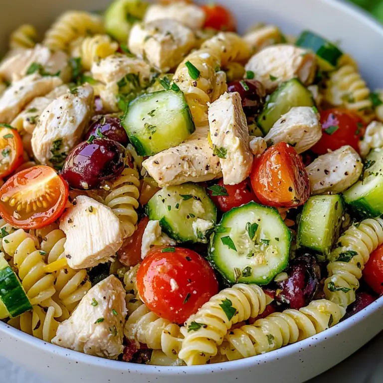 Mediterranean Chicken Pasta Salad