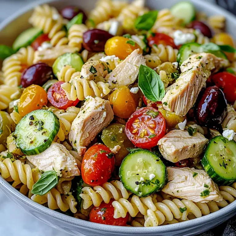 Mediterranean Chicken Pasta Salad