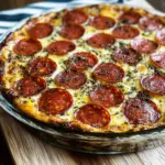 Pepperoni Pizza Keto Crustless Quiche