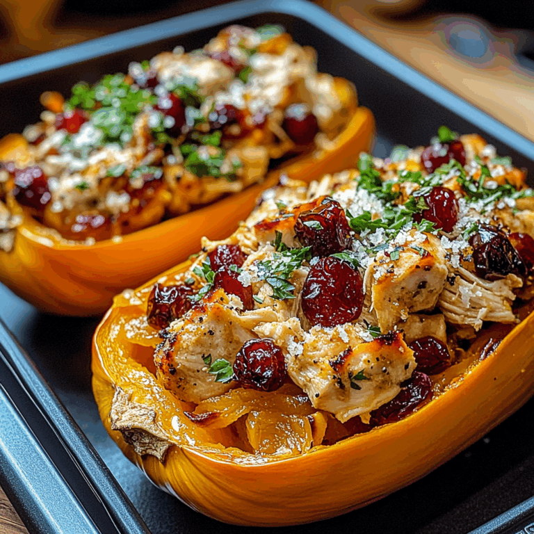 Sweet and Savory Honey Roasted Butternut Squash Stuffed with Chicken