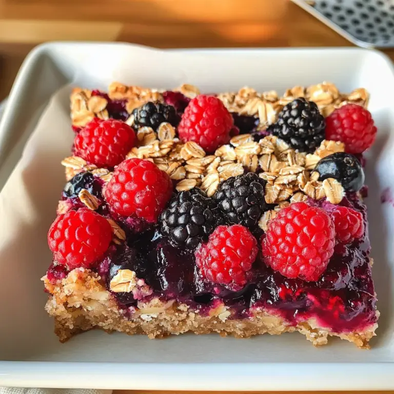 Healthy Berry Oatmeal Bars Breakfast