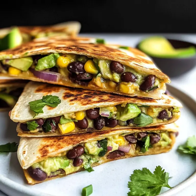 Vegan Quesadillas with Black Beans and Avocado