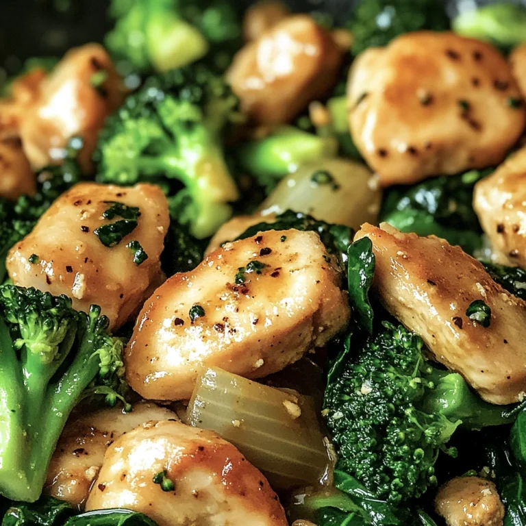 Garlic Chicken with Broccoli and Spinach