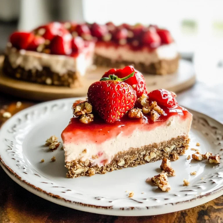 Gluten Free & Vegan Strawberry Cheesecake (with Oat Milk)