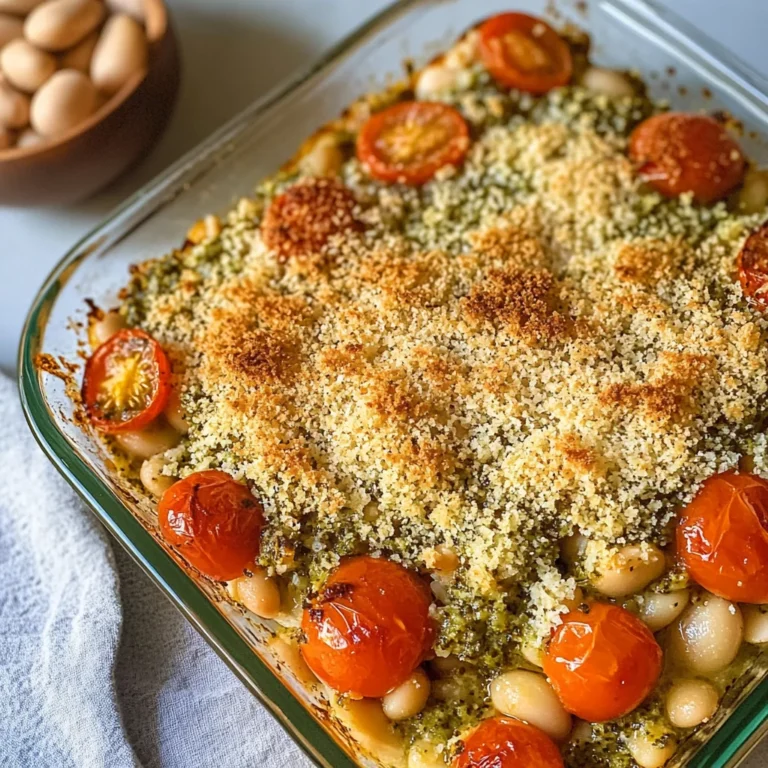 White Bean and Pesto Bake