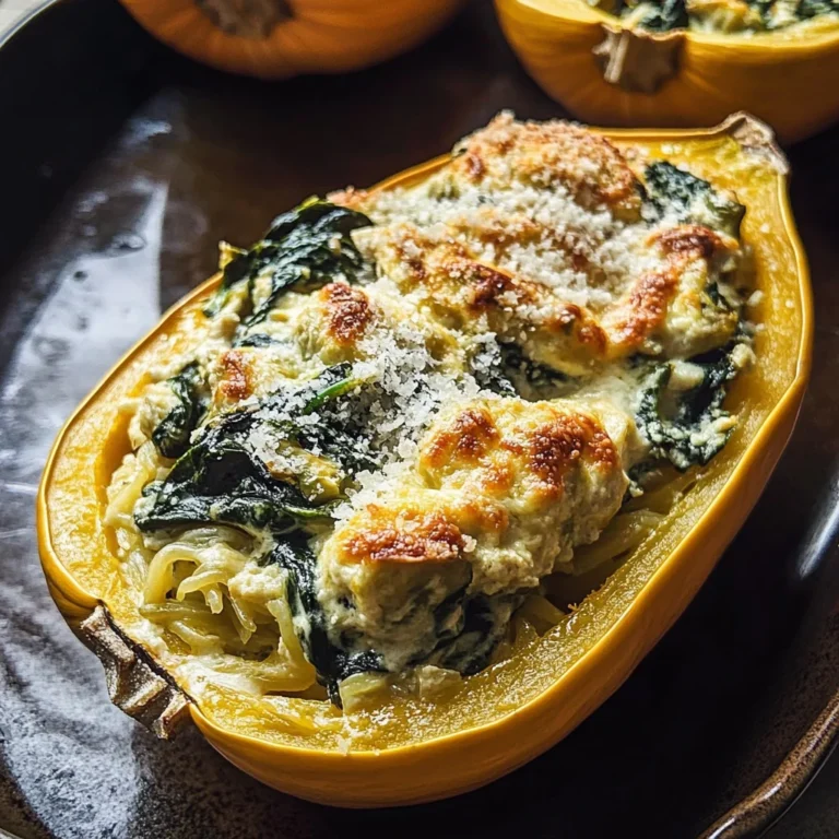 Spinach and Artichoke Stuffed Spaghetti Squash
