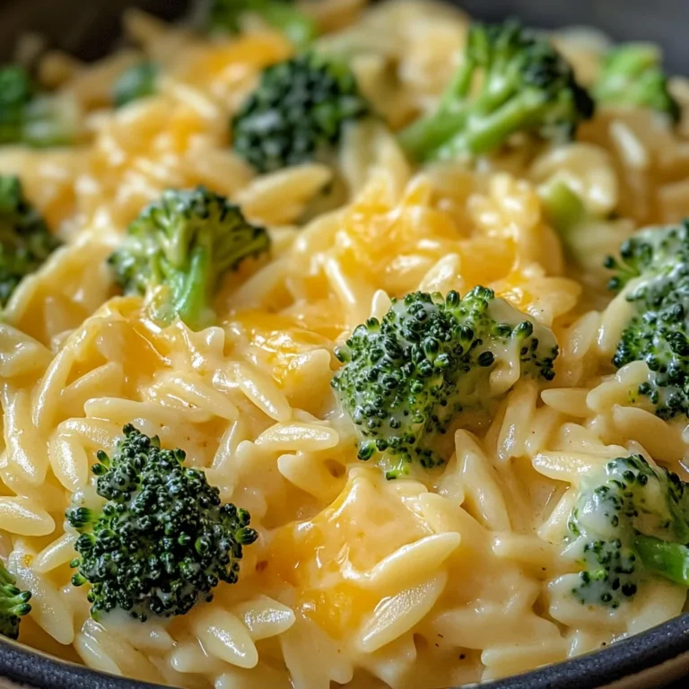 Creamy One-Pot Broccoli Cheddar Orzo