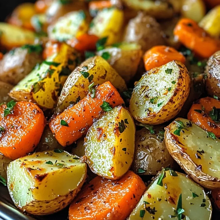 Garlic Herb Roasted Potatoes, Carrots, and Zucchini