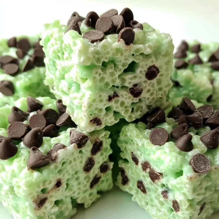 Mint Chocolate Chip Rice Krispie Treats