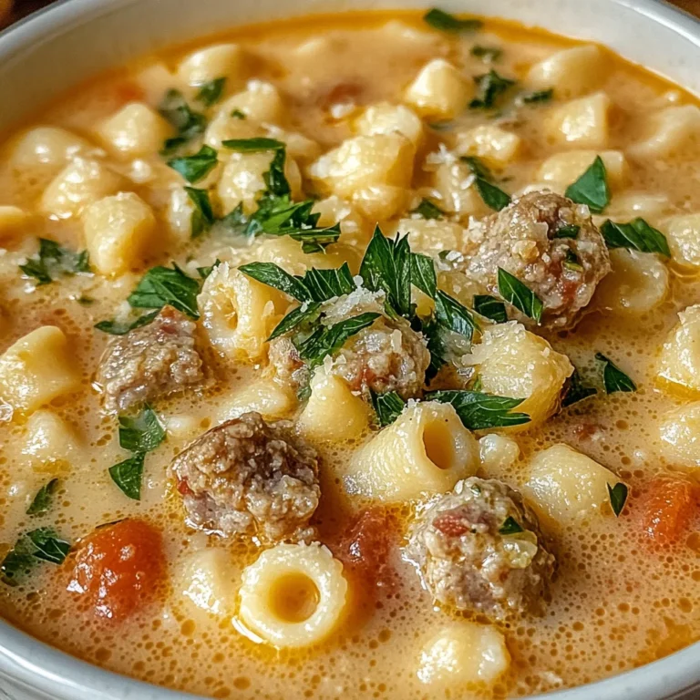 Parmesan Italian Sausage Ditalini Soup