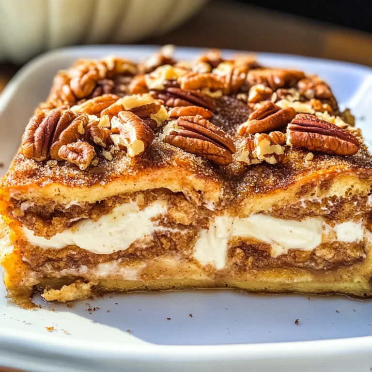 Pumpkin French Toast Bake with Cream Cheese Filling