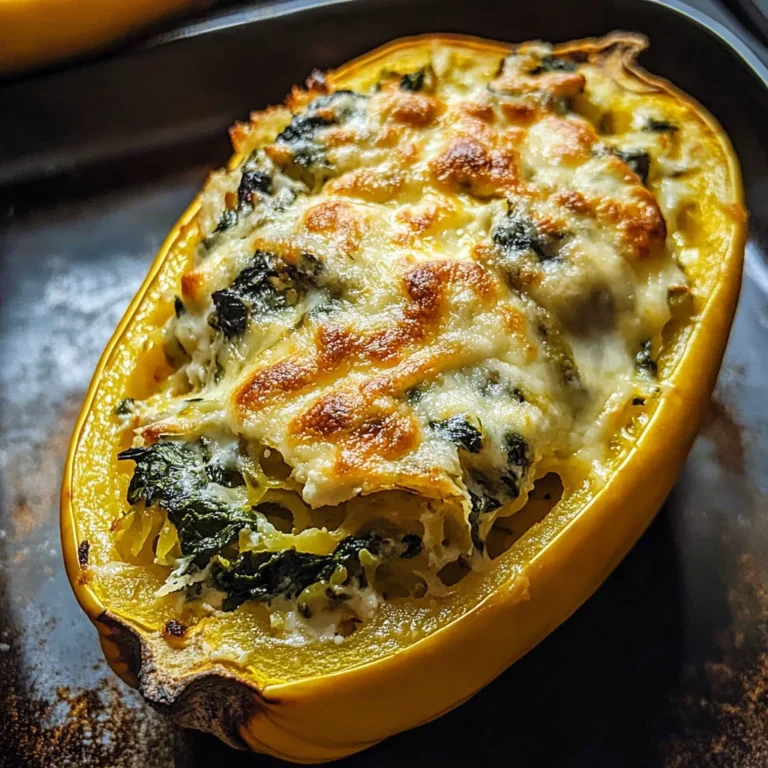 Spinach and Artichoke Stuffed Spaghetti Squash