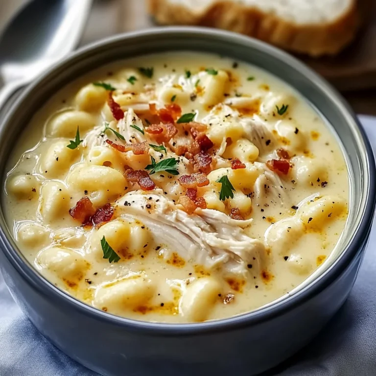 Creamy Chicken Macaroni Cheese Soup