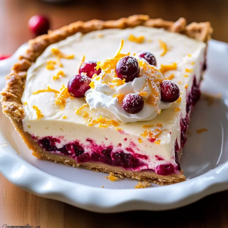 No Bake Cranberry Orange Cream Pie
