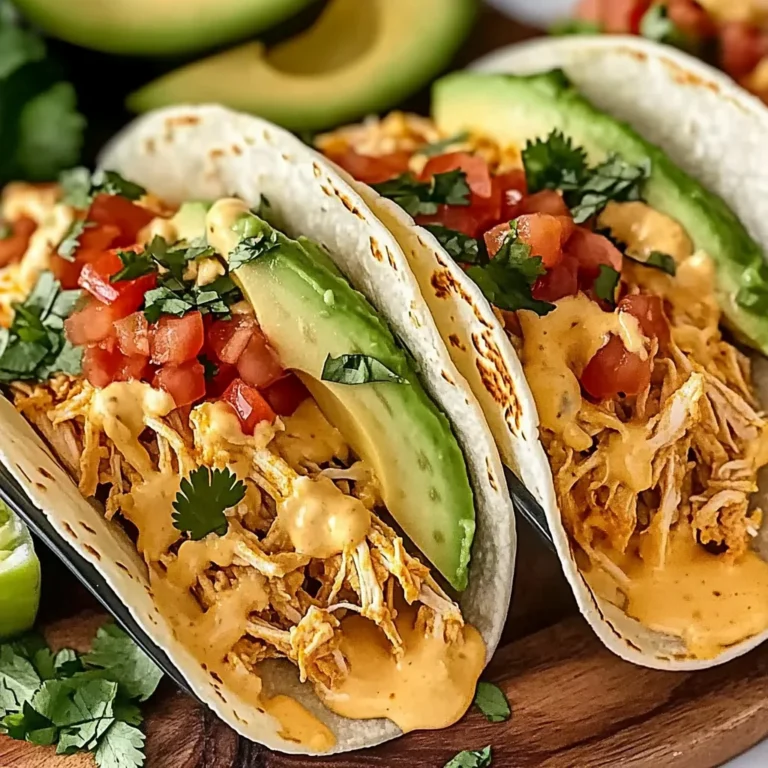 Slow Cooker Queso Chicken Tacos