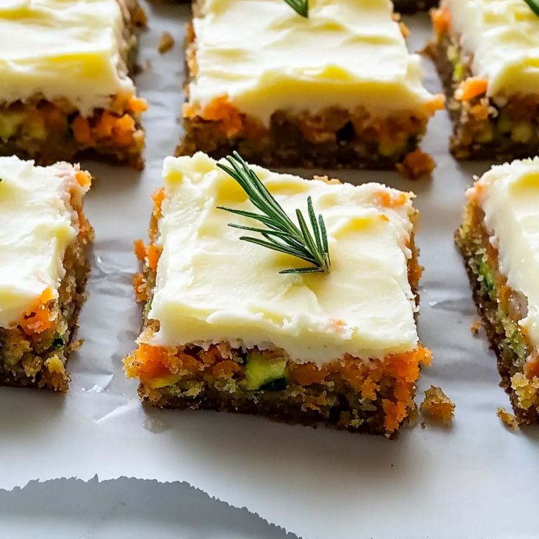 Spiced Ginger Carrot and Zucchini Bars with Lemon Cream Cheese Frosting