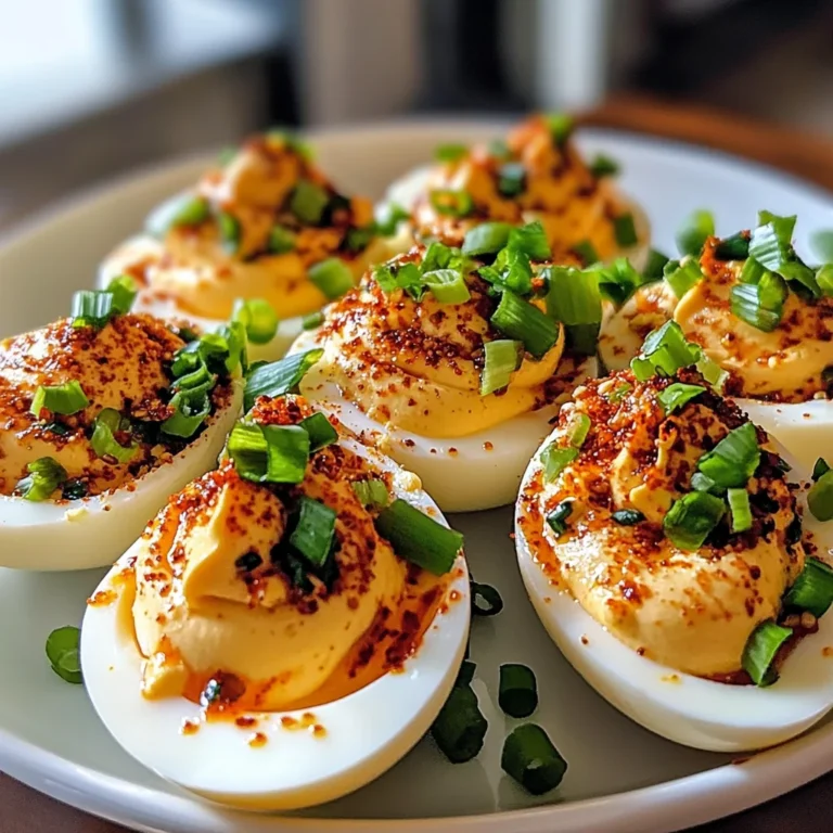 Spicy Chili Garlic Deviled Eggs