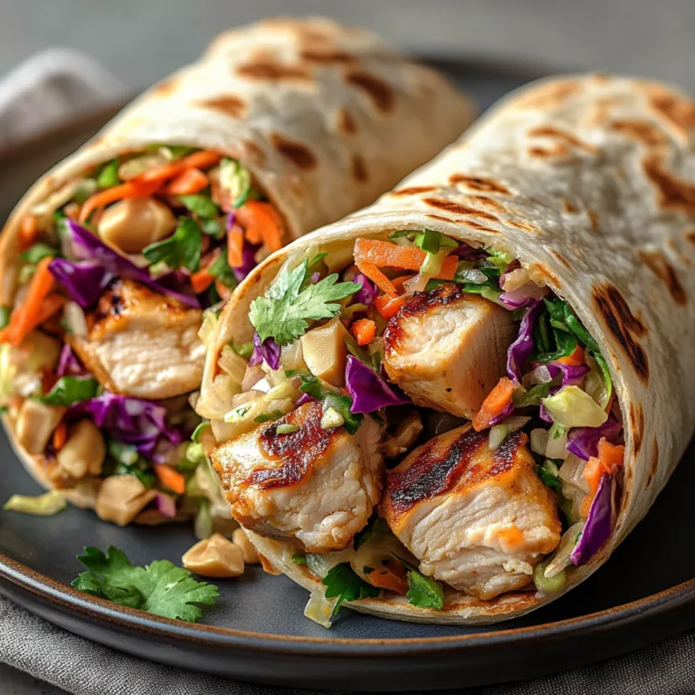 Thai Chicken Wrap with Crunchy Asian Slaw