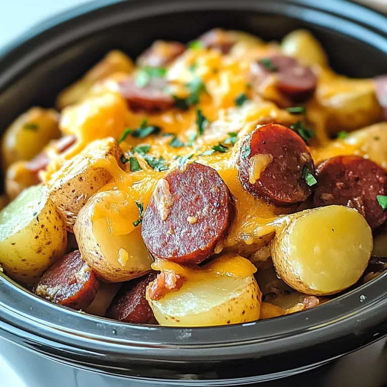 Crockpot Cheesy Potatoes and Kielbasa