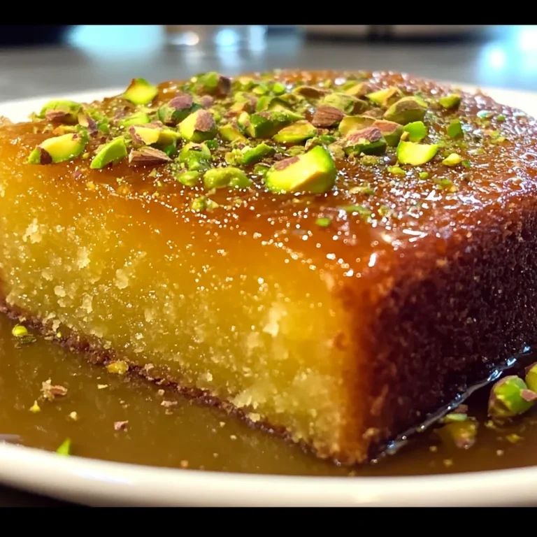 Saffron Pistachio Basbousa Recipe: A Middle Eastern Delight